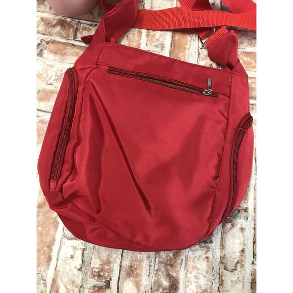 Organizzi RED Crossbody/Shoulder RFID Blocking Multi-Pocket Bag 10"x9" Nice - Picture 5 of 7